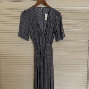 Gap Navy Polka Dot Wrap Dress